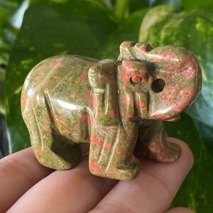 Unakite Elephant Figurine